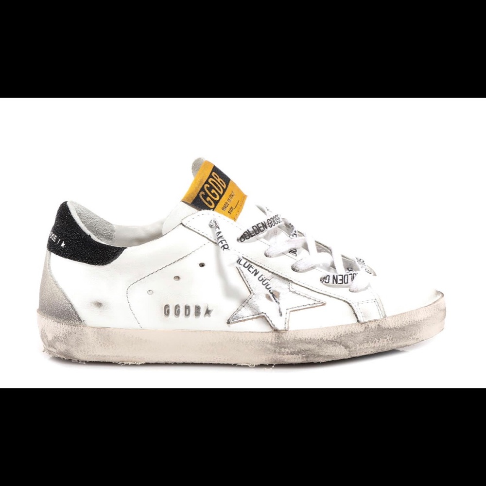 NEW GOLDEN GOOSE SUPER STAR WHITE LEATHER SNEAKERS